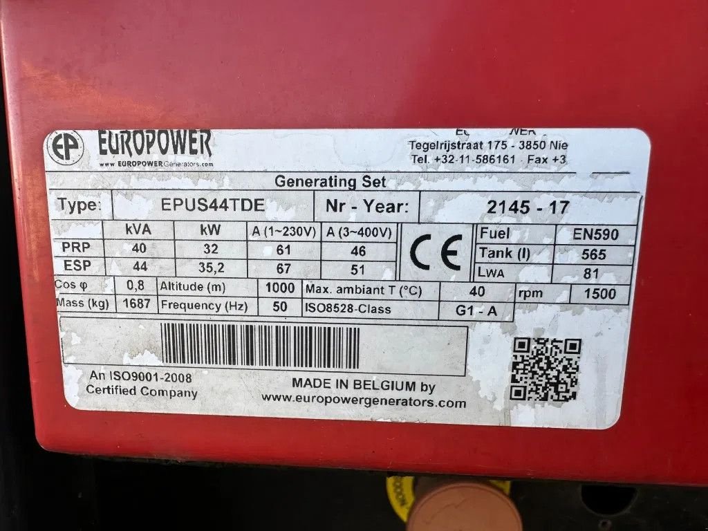 Notstromaggregat of the type Sonstige Europower EPUS44TDE Kubota Leroy Somer 44 kVA Supersilent Rental generator, Gebrauchtmaschine in VEEN (Picture 5)