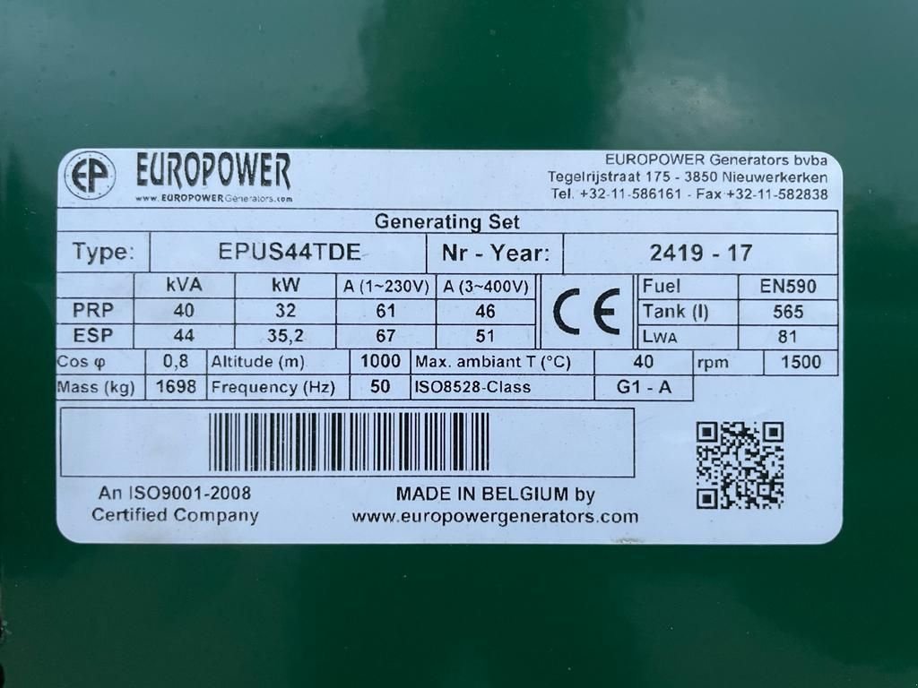 Notstromaggregat typu Sonstige Europower EPUS44TDE Kubota Leroy Somer 45 kVA Supersilent Rental generator, Gebrauchtmaschine w VEEN (Zdjęcie 5)