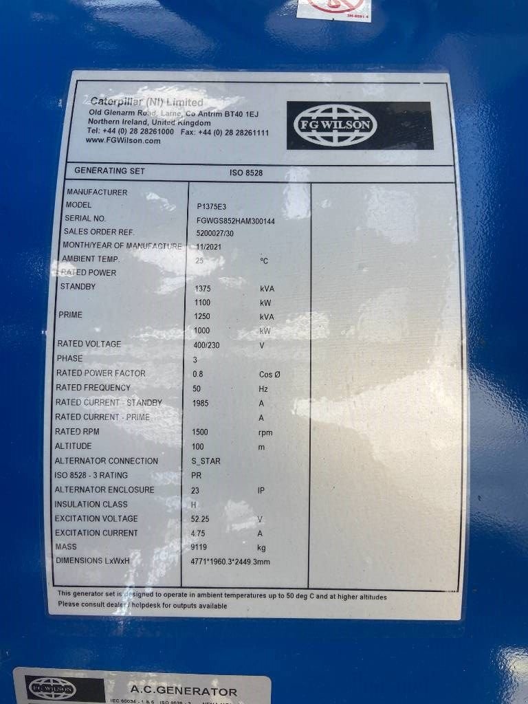 Notstromaggregat του τύπου Sonstige FG Wilson P1375E3 - Perkins - 1.375 kVA Genset - DPX-16028.1, Neumaschine σε Oudenbosch (Φωτογραφία 4)