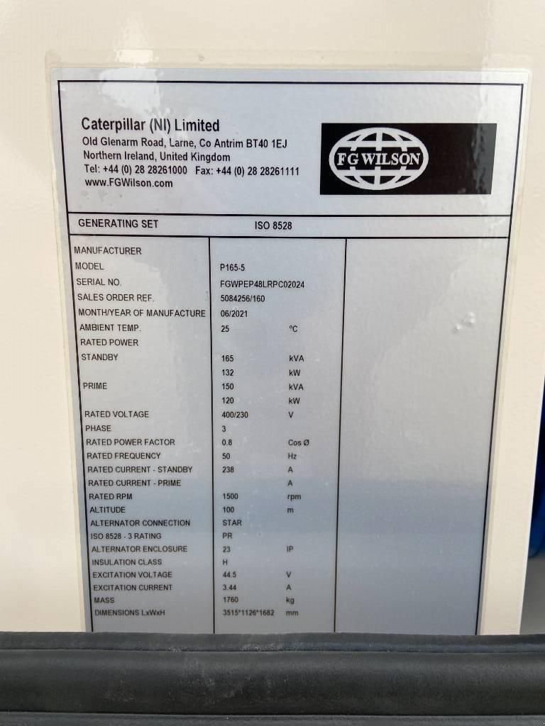 Notstromaggregat tipa Sonstige FG Wilson P165-5 - Perkins - 165 kVA Genset - DPX-16010, Neumaschine u Oudenbosch (Slika 4)