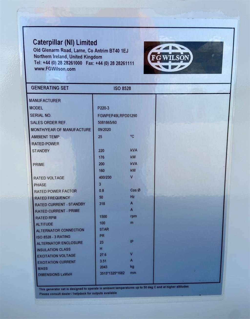 Notstromaggregat от тип Sonstige FG Wilson P220-3 - Perkins - 220 kVA Genset - DPX-16012, Neumaschine в Oudenbosch (Снимка 4)