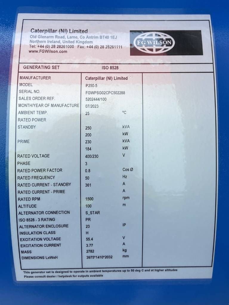 Notstromaggregat des Typs Sonstige FG Wilson P250 - Perkins - 250 kVA Genset - DPX-16013, Neumaschine in Oudenbosch (Bild 4)