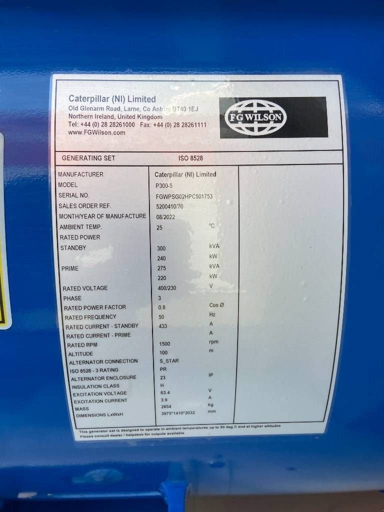 Notstromaggregat des Typs Sonstige FG Wilson P300-5 - Perkins - 300 kVA Genset - DPX-16015, Neumaschine in Oudenbosch (Bild 4)