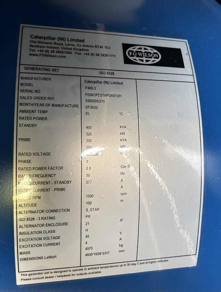 Notstromaggregat a típus Sonstige FG Wilson P400-3 - Perkins - 400 kVA Genset - DPX-16017, Neumaschine ekkor: Oudenbosch (Kép 4)