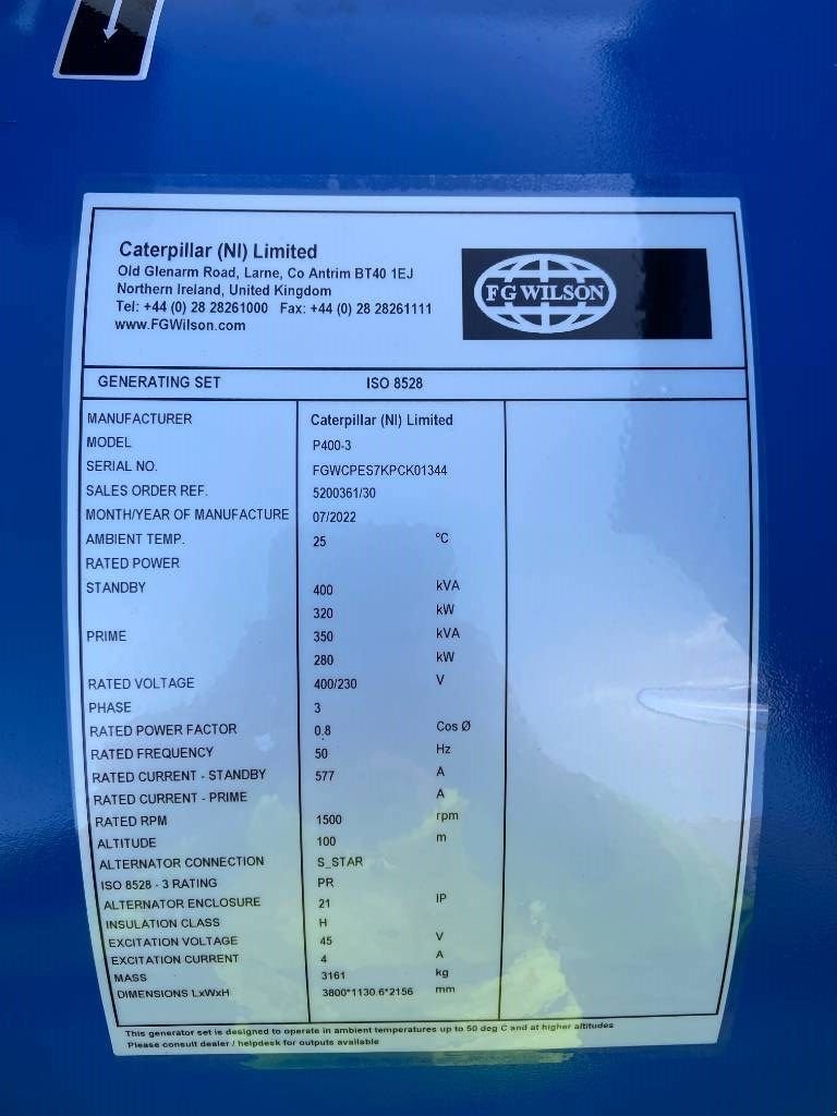 Notstromaggregat του τύπου Sonstige FG Wilson P400-3 - Perkins - 400 kVA Open Genset - DPX-16017, Neumaschine σε Oudenbosch (Φωτογραφία 4)