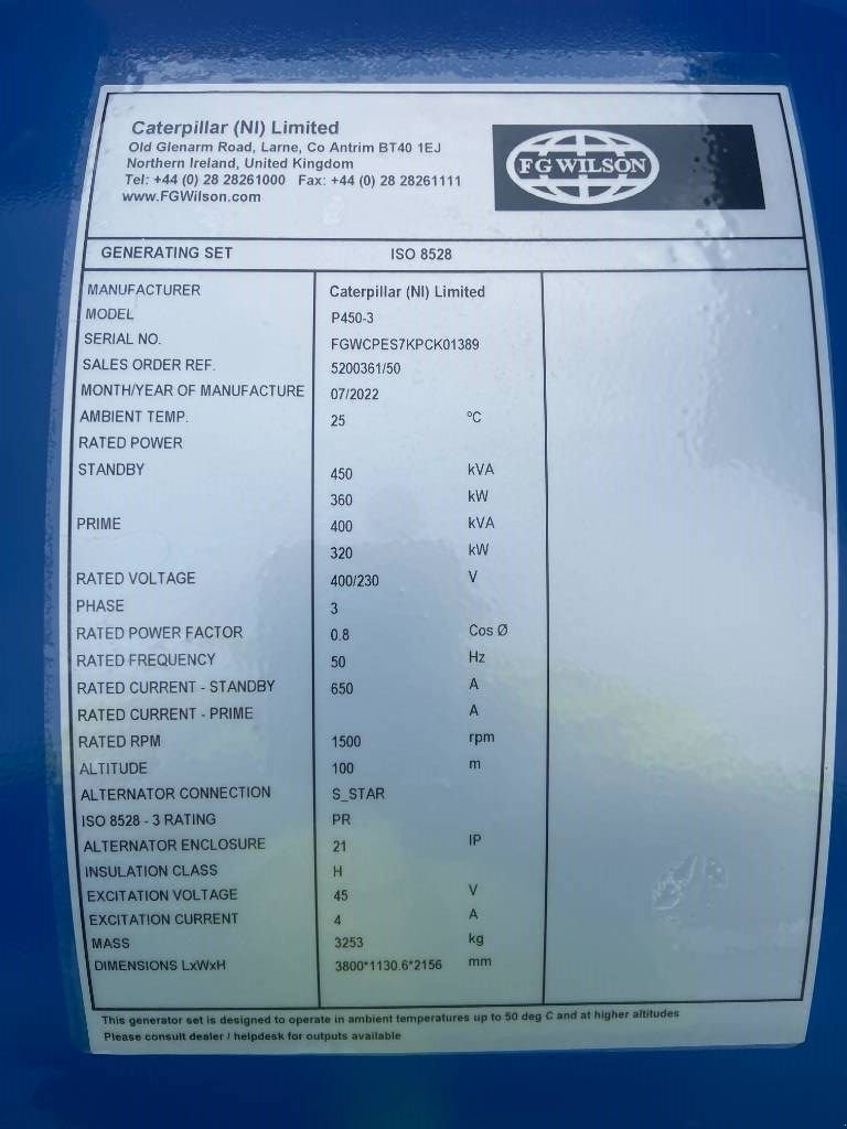 Notstromaggregat typu Sonstige FG Wilson P450-3 - Perkins - 450 kVA Genset - DPX-16018-O, Neumaschine v Oudenbosch (Obrázok 4)