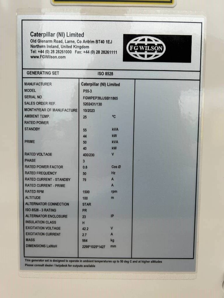 Notstromaggregat del tipo Sonstige FG Wilson P55-3 - Perkins - 55 kVA Genset - DPX-16005, Neumaschine en Oudenbosch (Imagen 4)