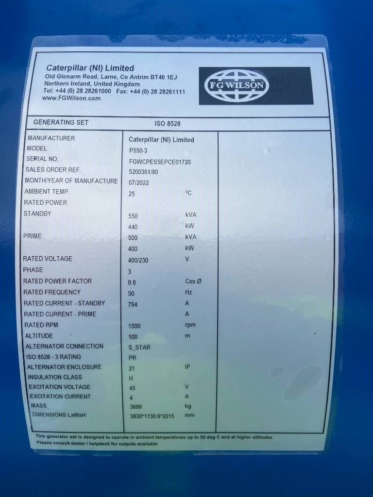 Notstromaggregat του τύπου Sonstige FG Wilson P550-3 - Perkins - 550 kVA Open Genset - DPX-16020, Neumaschine σε Oudenbosch (Φωτογραφία 4)