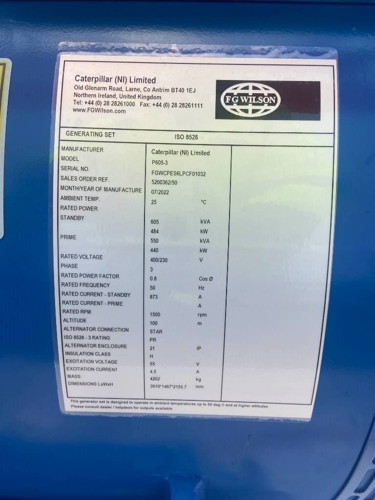 Notstromaggregat des Typs Sonstige FG Wilson P605-3 - 605 kVA Genset - DPX-16021-O, Neumaschine in Oudenbosch (Bild 4)