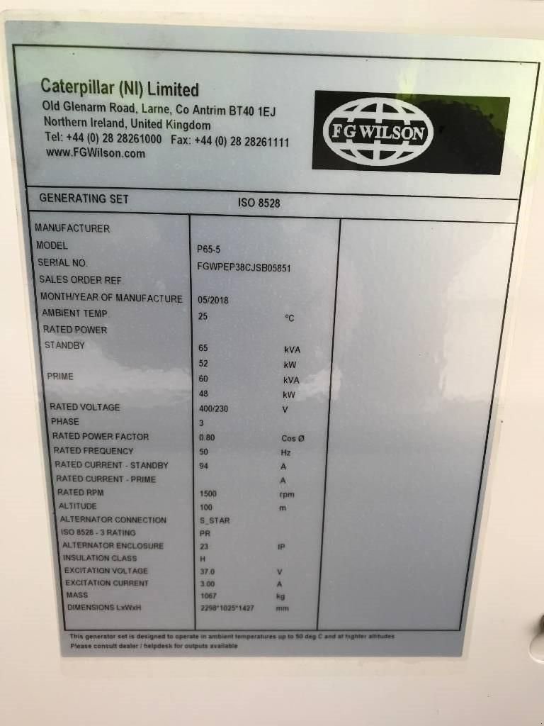 Notstromaggregat του τύπου Sonstige FG Wilson P65-5 - Perkins - 65 kVA Genset - DPX-16006, Neumaschine σε Oudenbosch (Φωτογραφία 4)