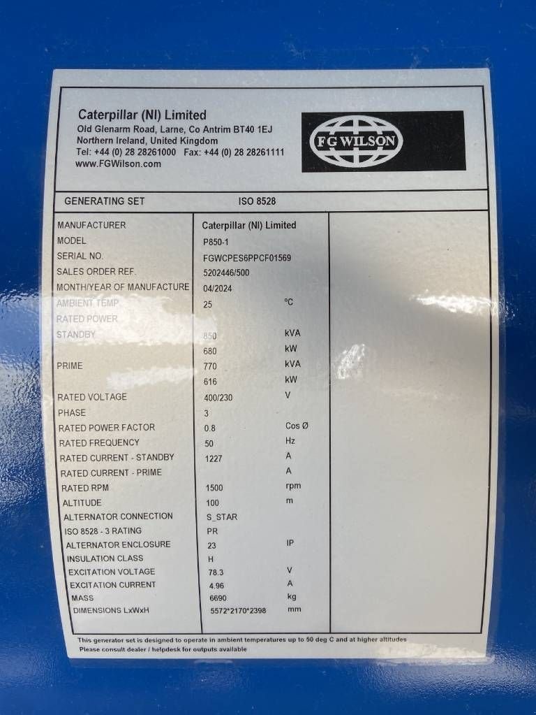 Notstromaggregat του τύπου Sonstige FG Wilson P850-1 - Perkins - 850 kVA Genset - DPX-16024, Neumaschine σε Oudenbosch (Φωτογραφία 4)