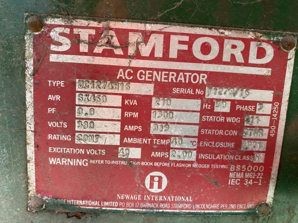 Notstromaggregat Türe ait Sonstige FG Wilson Stamford 210 kVA Silent generatorset, Gebrauchtmaschine içinde VEEN (resim 7)