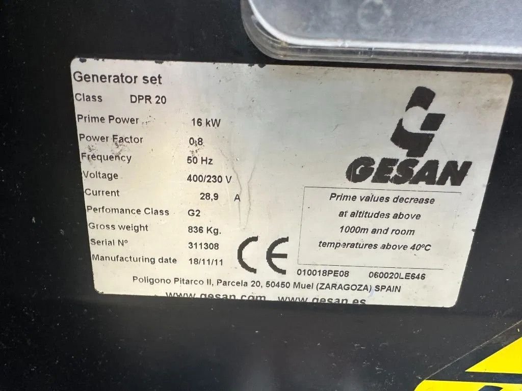 Notstromaggregat του τύπου Sonstige Gesan DPR 20 Perkins Leroy Somer 20 kVA Supersilent Rental generatorse, Gebrauchtmaschine σε VEEN (Φωτογραφία 9)