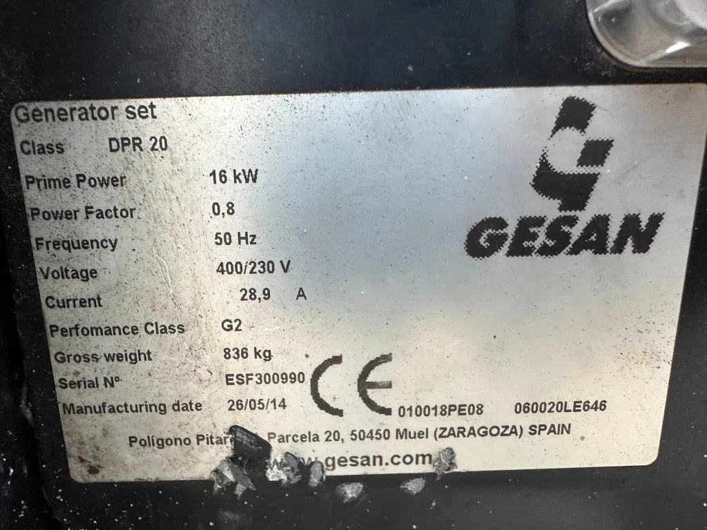 Notstromaggregat a típus Sonstige Gesan DPR 20 Perkins Leroy Somer 20 kVA Supersilent Rental generatorse, Gebrauchtmaschine ekkor: VEEN (Kép 5)