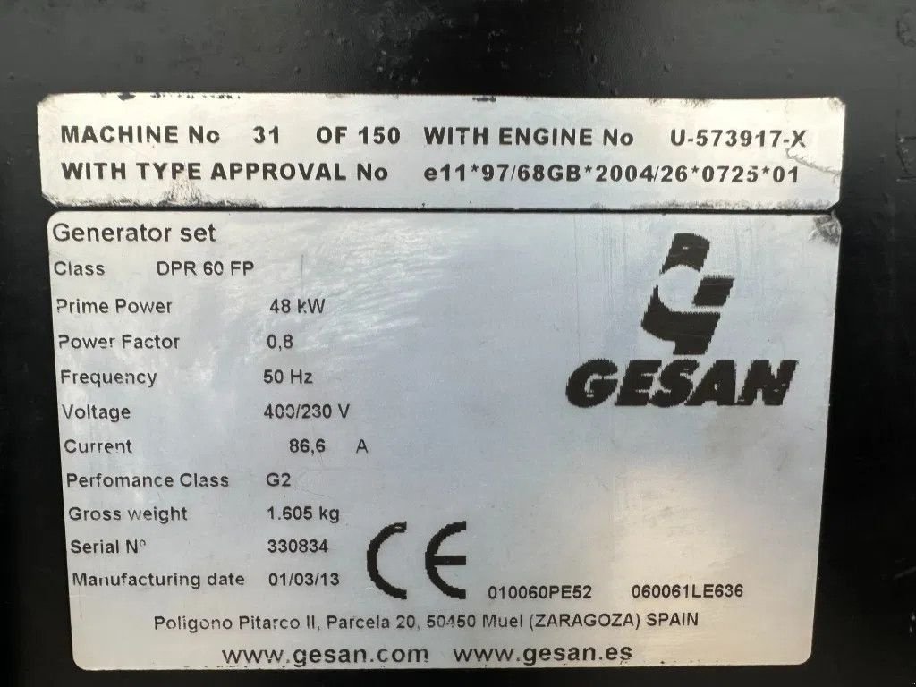 Notstromaggregat des Typs Sonstige Gesan DPR 60 Perkins Leroy Somer 60 kVA Silent Rental generatorset, Gebrauchtmaschine in VEEN (Bild 5)