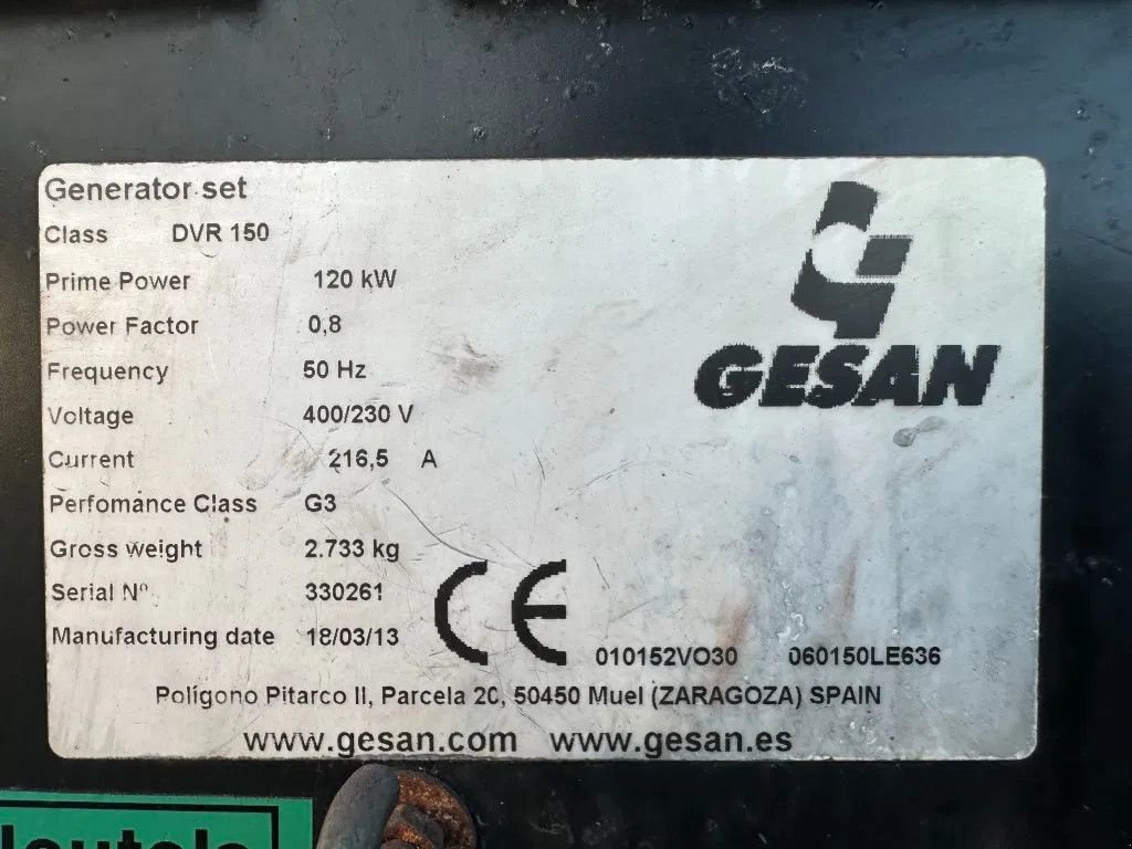 Notstromaggregat от тип Sonstige Gesan DVR 150 Volvo Leroy Somer 165 kVA Silent Rental generatorset, Gebrauchtmaschine в VEEN (Снимка 5)