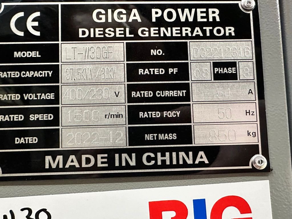 Notstromaggregat tip Sonstige Giga power 37.5 KVA Silent generator set - LT-W30GF, Gebrauchtmaschine in Velddriel (Poză 8)