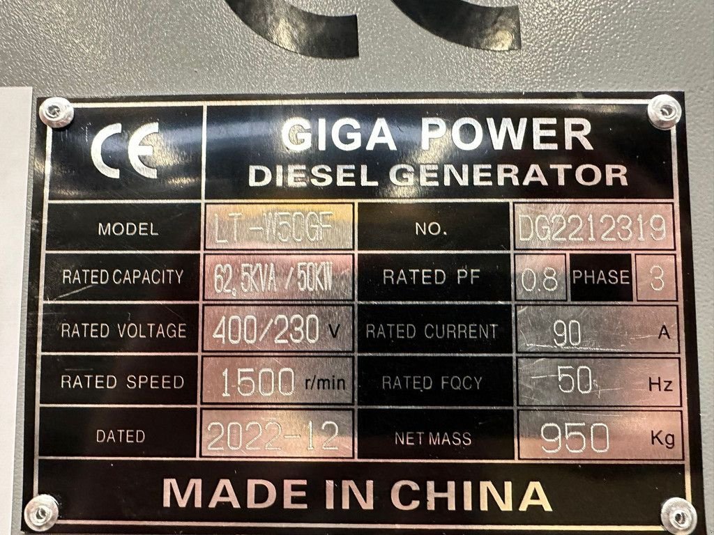 Notstromaggregat tip Sonstige Giga power 62.5KVA silent generator set - LT-W50-GF, Gebrauchtmaschine in Velddriel (Poză 11)