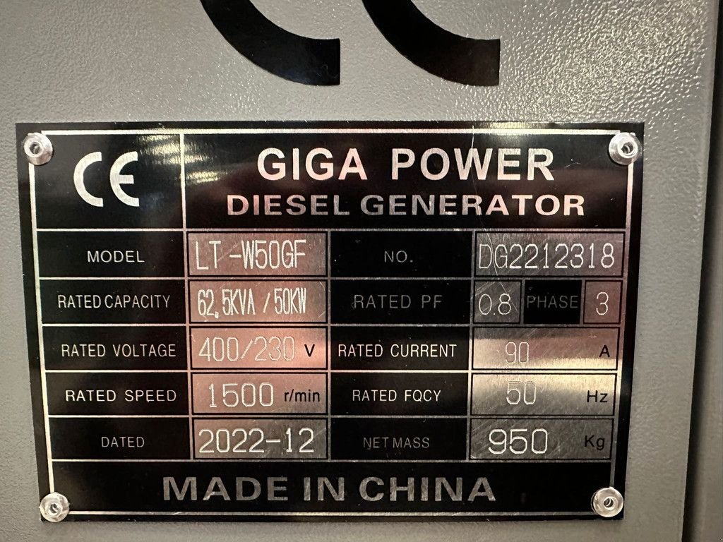 Notstromaggregat a típus Sonstige Giga power 62.5KVA silent generator set - LT-W50-GF, Gebrauchtmaschine ekkor: Velddriel (Kép 11)