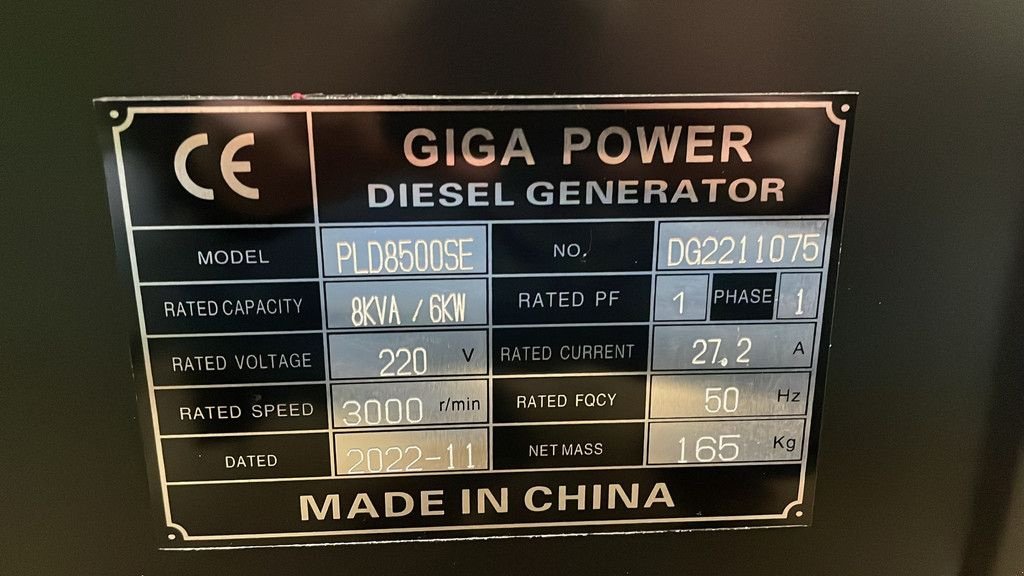 Notstromaggregat des Typs Sonstige Giga power 8 kVA generator - PLD8500SE, Neumaschine in Velddriel (Bild 10)
