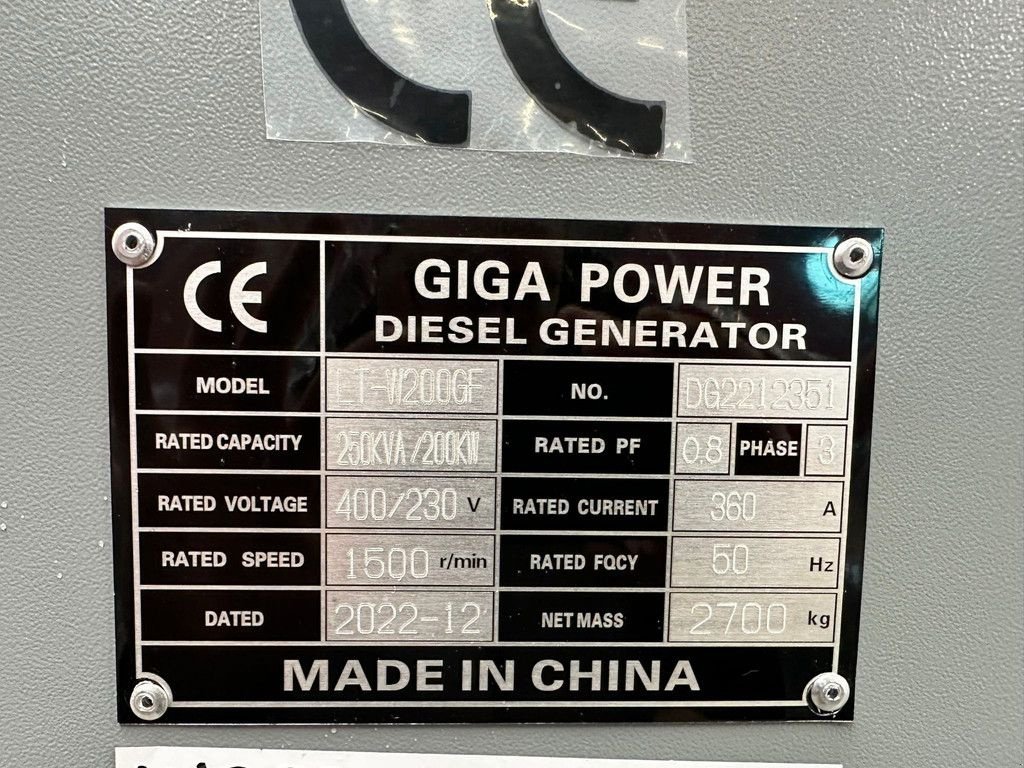 Notstromaggregat tip Sonstige Giga power Giga power 250 kVa silent generator set - LT-W200GF, Neumaschine in Velddriel (Poză 11)