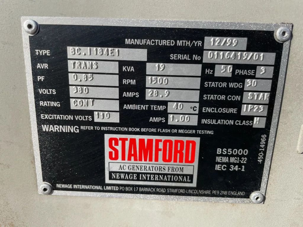 Notstromaggregat a típus Sonstige Hatz 2M41 - Stamford 19 kVA generatorset, Gebrauchtmaschine ekkor: VEEN (Kép 10)