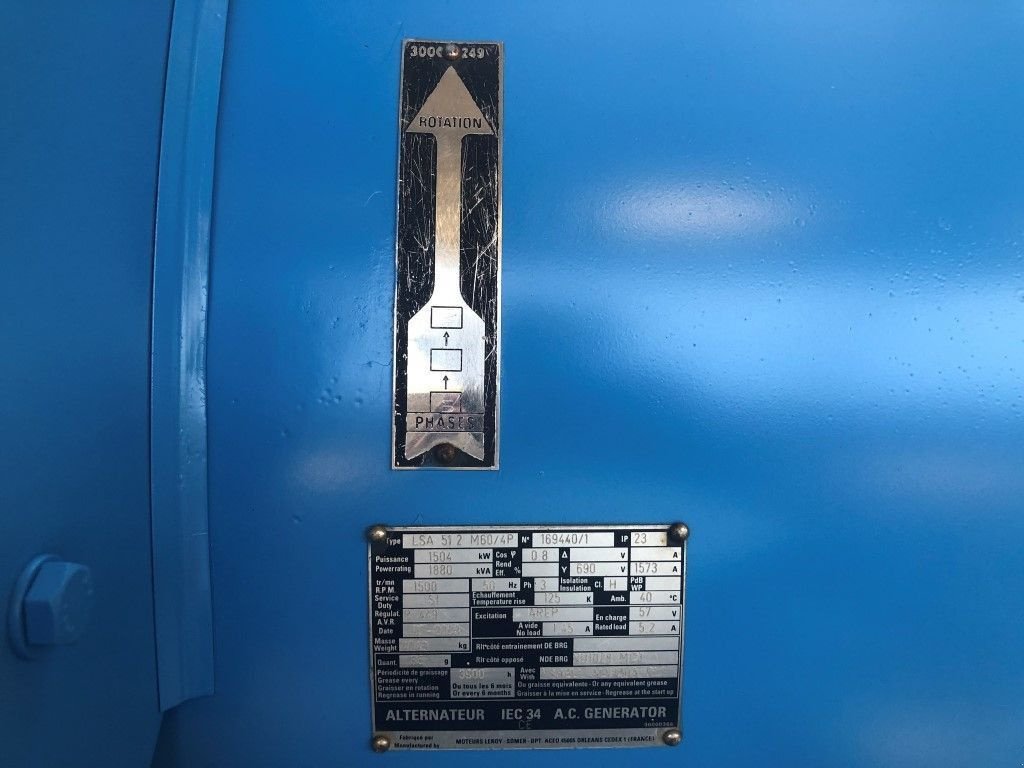 Notstromaggregat του τύπου Sonstige Leroy Somer SDMO 1880 kVA generatordeel SDMO 1880 kVA generatordeel op frame, Gebrauchtmaschine σε VEEN (Φωτογραφία 9)