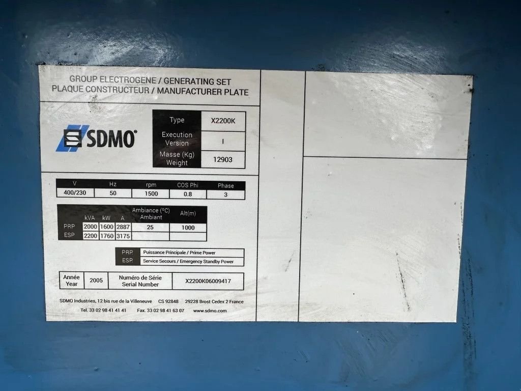 Notstromaggregat typu Sonstige MTU 16V 4000 SDMO 2200 kVA generatorset 161 hours !, Gebrauchtmaschine v VEEN (Obrázek 3)