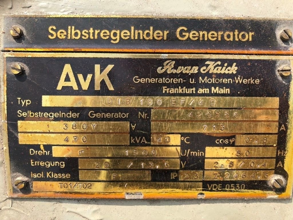 Notstromaggregat Türe ait Sonstige MWM RHS 618 V16 AvK 470 kVA generatorset, Gebrauchtmaschine içinde VEEN (resim 8)