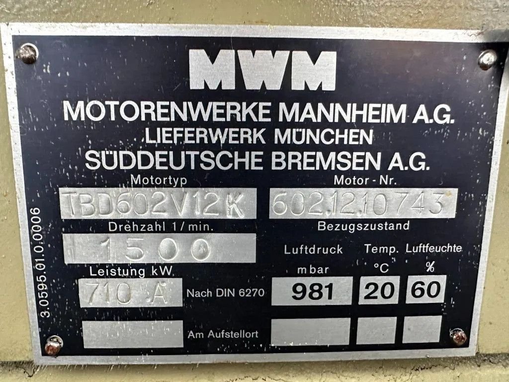 Notstromaggregat van het type Sonstige MWM TBD602V12K Piller 800 kVA noodstroom generatorset 712 hours, Gebrauchtmaschine in VEEN (Foto 3)