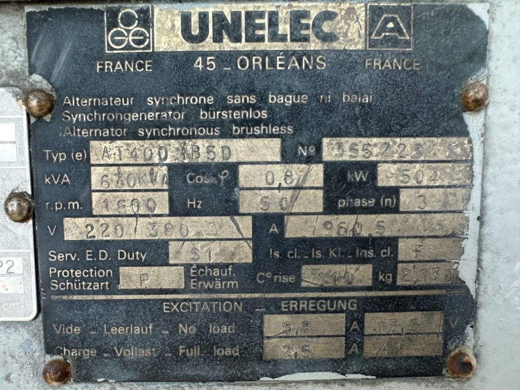 Notstromaggregat του τύπου Sonstige POYAUD Poyaud Unelec 630 kVA generatorset ex emergency, Gebrauchtmaschine σε VEEN (Φωτογραφία 10)