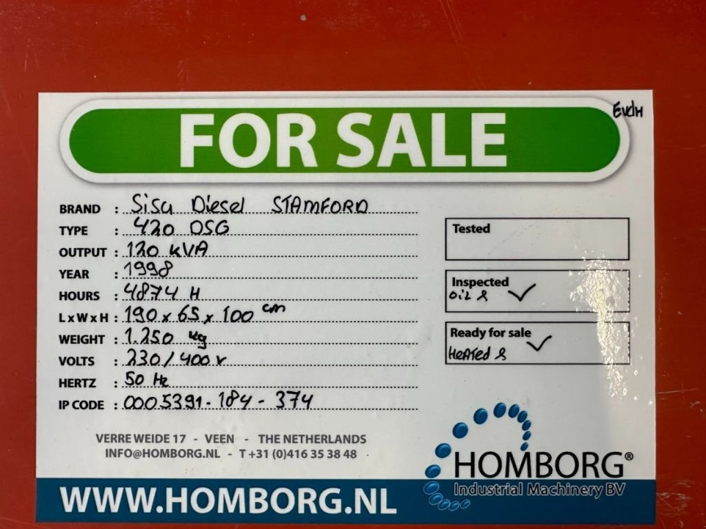 Notstromaggregat του τύπου Sonstige Sisu Diesel 420 DSG Stamford 120 kVA generatorset, Gebrauchtmaschine σε VEEN (Φωτογραφία 11)