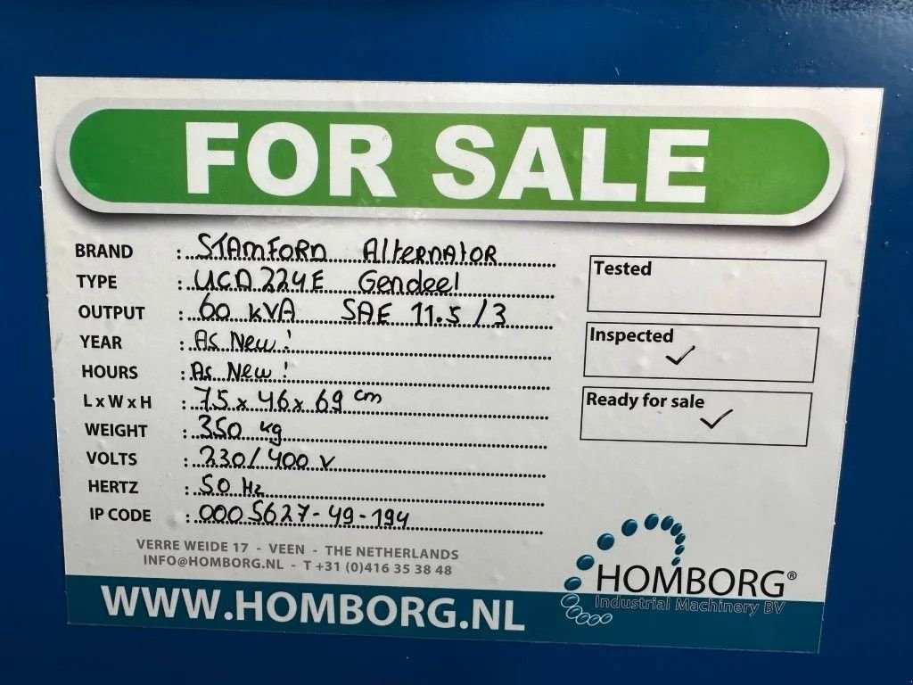 Notstromaggregat tipa Sonstige Stamford UCD224E 60 kVA Generatordeel Alternator as New !, Gebrauchtmaschine u VEEN (Slika 10)