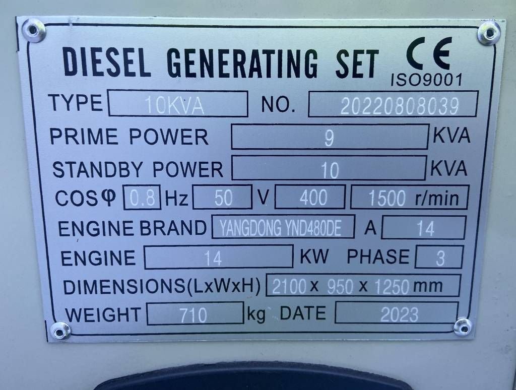 Notstromaggregat des Typs Sonstige yangdong YD480DE - 10 kVA Stage V - DPX-19881, Neumaschine in Oudenbosch (Bild 4)