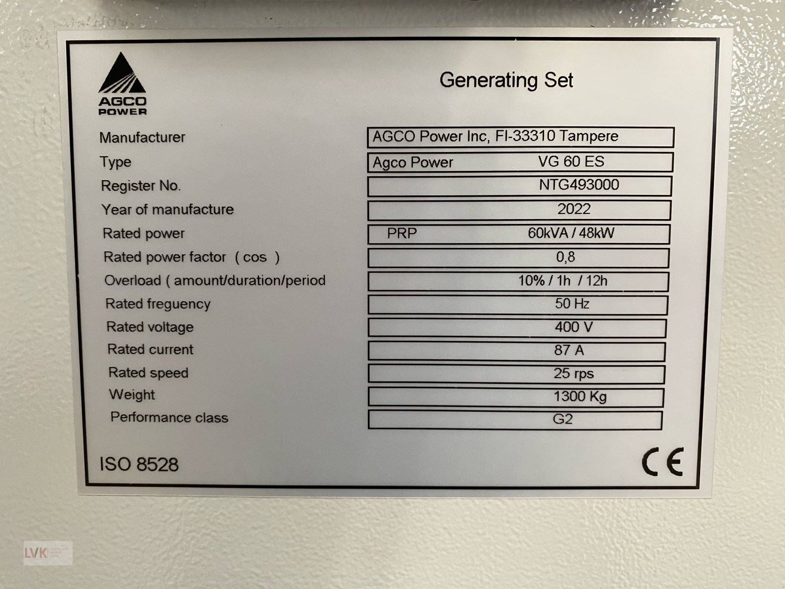 Notstromaggregat of the type Valtra NG 60, Neumaschine in Weißenburg (Picture 5)