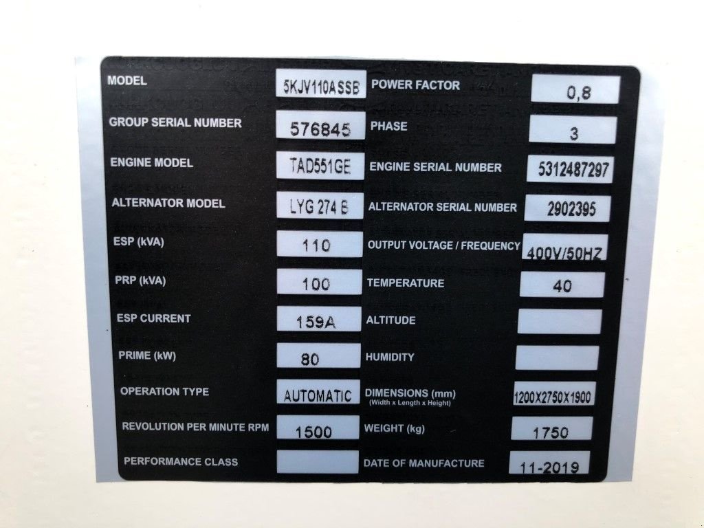 Notstromaggregat του τύπου Volvo 110 kVA Supersilent generatorset, Neumaschine σε VEEN (Φωτογραφία 9)