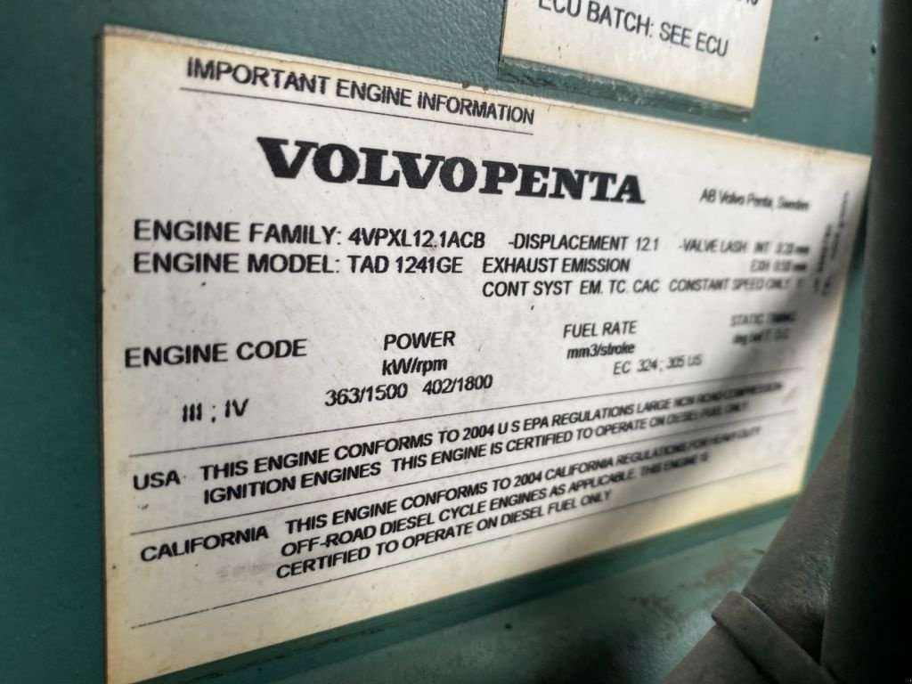 Notstromaggregat typu Volvo Penta TAD 1241 GE Stamford 380 kVA generatorset, Gebrauchtmaschine v VEEN (Obrázek 11)