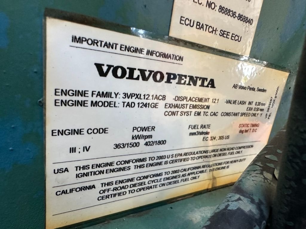 Notstromaggregat tip Volvo TAD 1241 GE Stamford 410 kVA generatorset, Gebrauchtmaschine in VEEN (Poză 11)