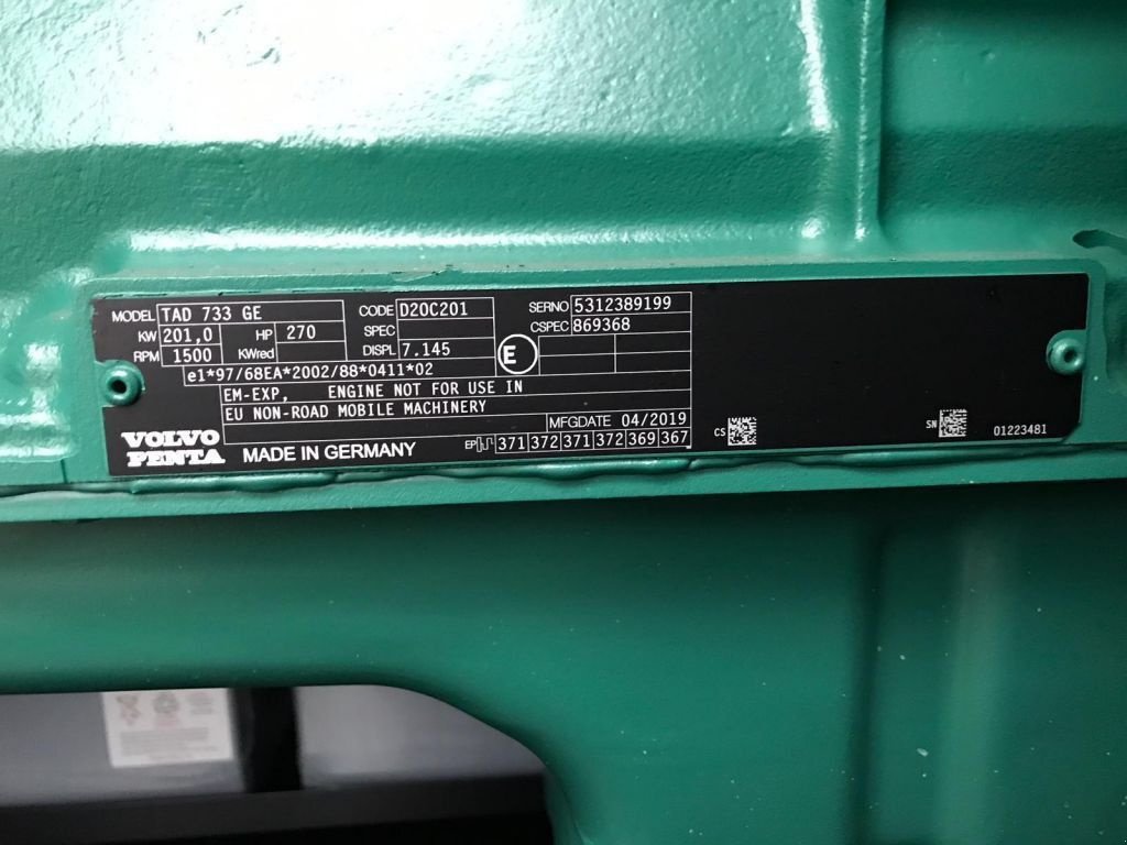 Notstromaggregat des Typs Volvo TAD 733 GE 225 kVA Supersilent generatorset New !, Neumaschine in VEEN (Bild 5)