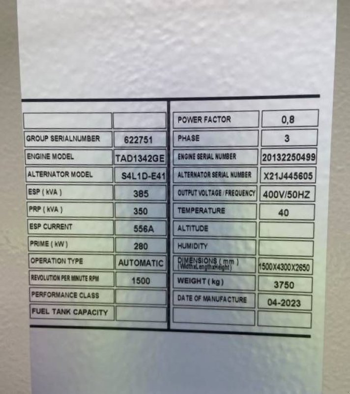 Notstromaggregat του τύπου Volvo TAD1342GE - 385 kVA Generator - DPX-18878.1, Neumaschine σε Oudenbosch (Φωτογραφία 4)