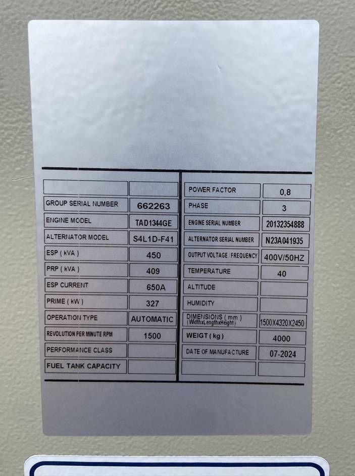 Notstromaggregat of the type Volvo TAD1344GE - 450 kVA Generator - DPX-18880, Neumaschine in Oudenbosch (Picture 4)