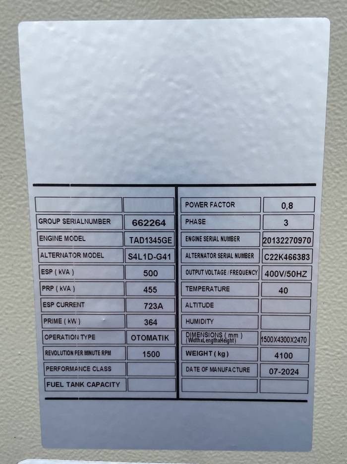 Notstromaggregat of the type Volvo TAD1345GE - 500 kVA Generator - DPX-18881, Neumaschine in Oudenbosch (Picture 7)