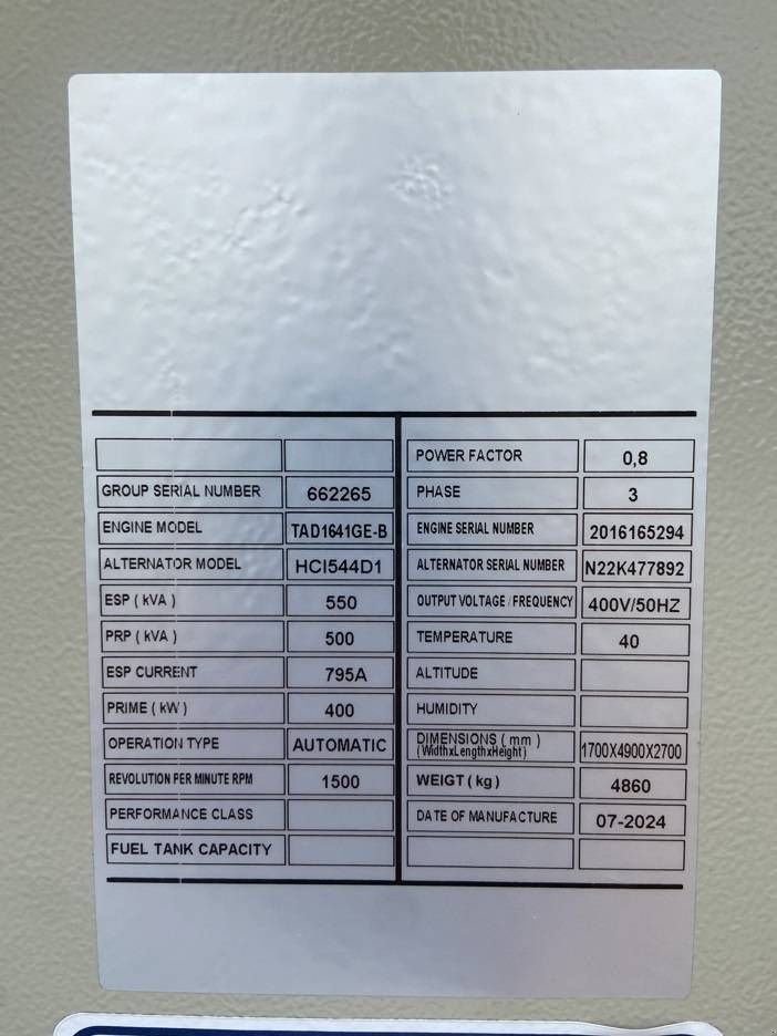 Notstromaggregat tipa Volvo TAD1641GE - 550 kVA Generator - DPX-18882, Neumaschine u Oudenbosch (Slika 4)