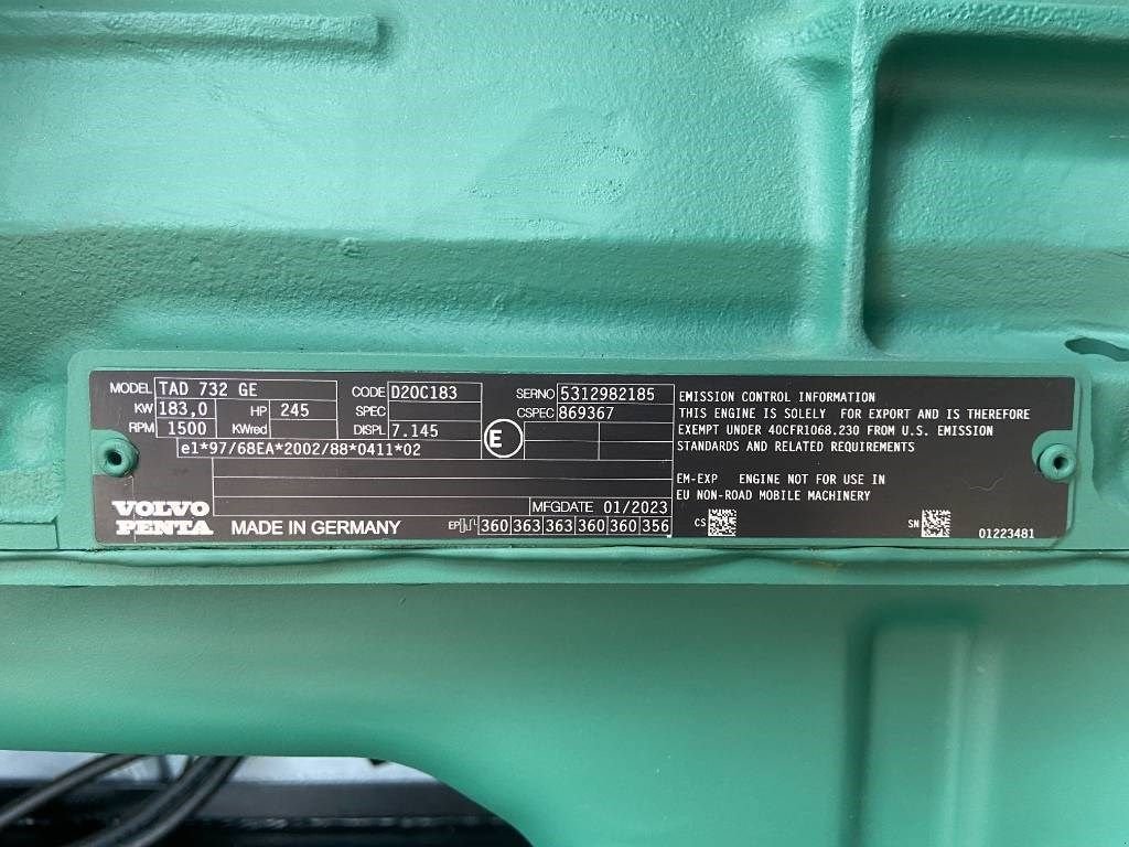 Notstromaggregat za tip Volvo TAD732GE - 200 kVA Generator - DPX-18874, Neumaschine u Oudenbosch (Slika 9)