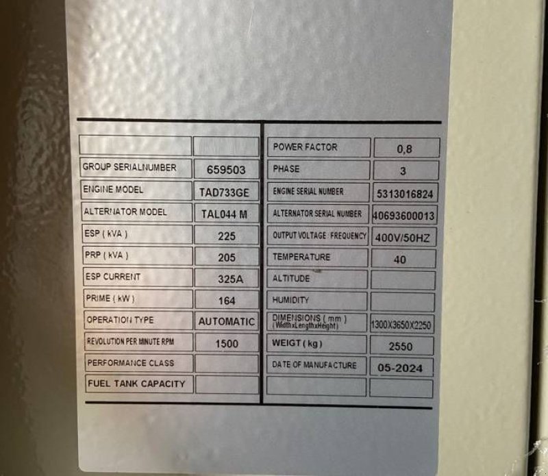 Notstromaggregat типа Volvo TAD733GE - 225 kVA Generator - DPX-18875, Neumaschine в Oudenbosch (Фотография 4)