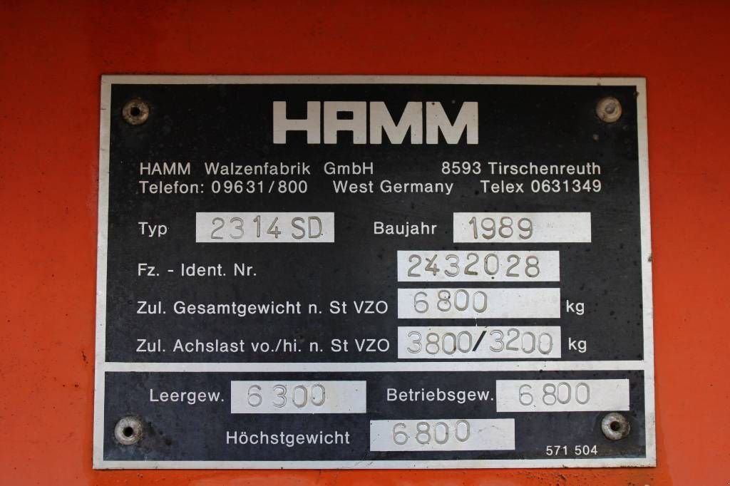 Packer & Walze tip Hamm 2314 SD, Gebrauchtmaschine in Rucphen (Poză 5)