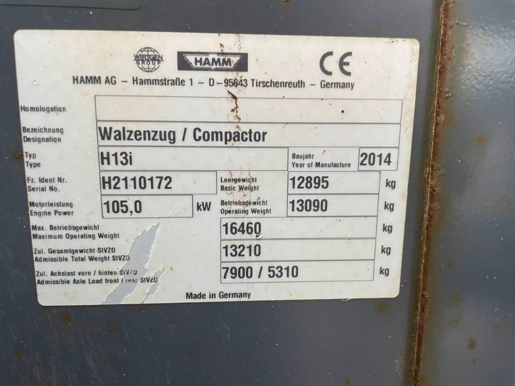 Packer & Walze от тип Hamm H13i, Gebrauchtmaschine в Venlo (Снимка 3)