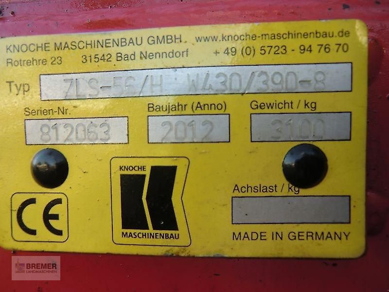 Packer & Walze tipa Knoche Zünslerschreck ZLS-56/H W430/390-8, Gebrauchtmaschine u Asendorf (Slika 18)