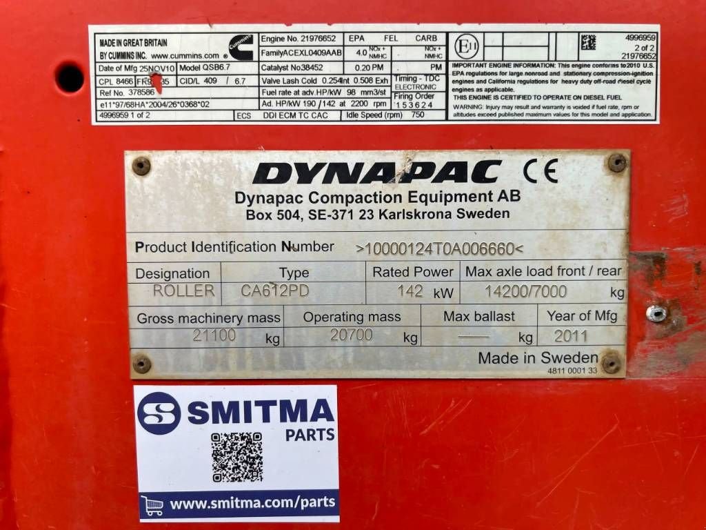 Packer & Walze от тип Sonstige Dynapac CA612PD, Gebrauchtmaschine в Venlo (Снимка 8)