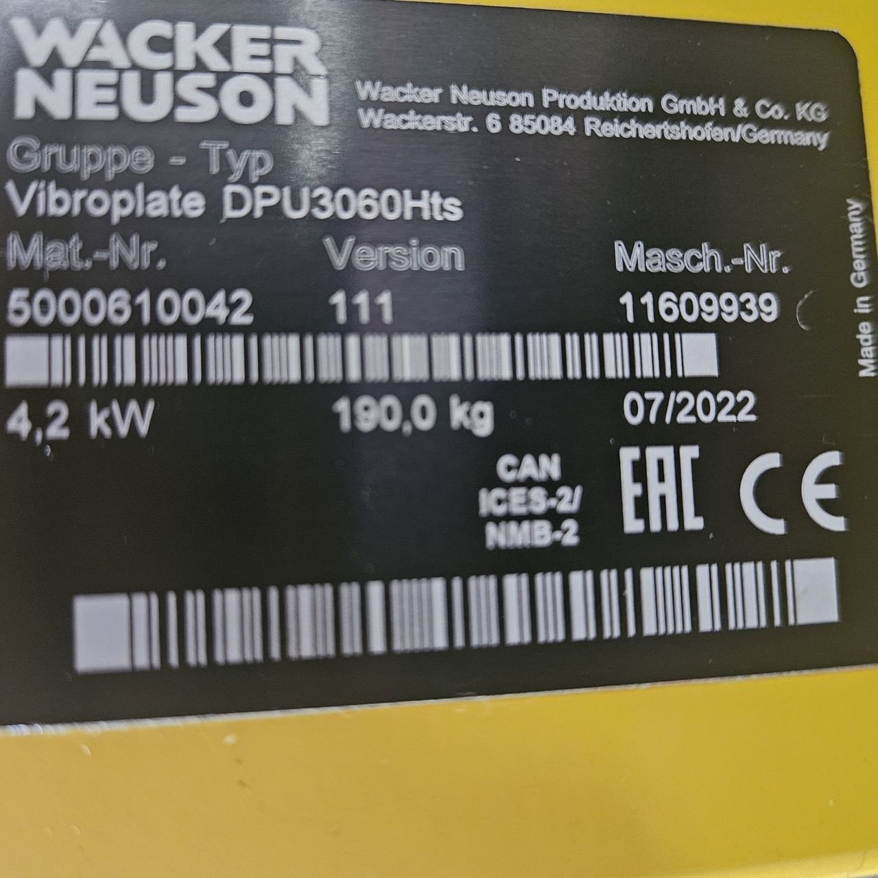 Packer & Walze Türe ait Sonstige Wacker Neuson DPU3060HTS, Gebrauchtmaschine içinde EDE (resim 4)